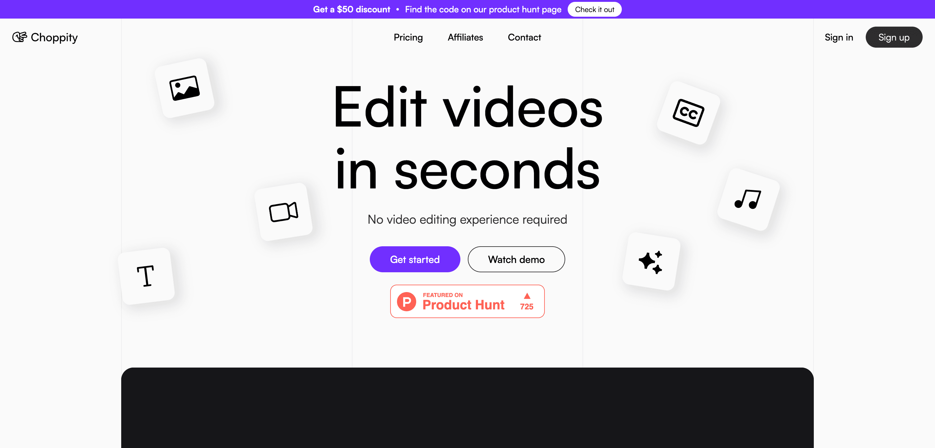 Choppity interface screenshot