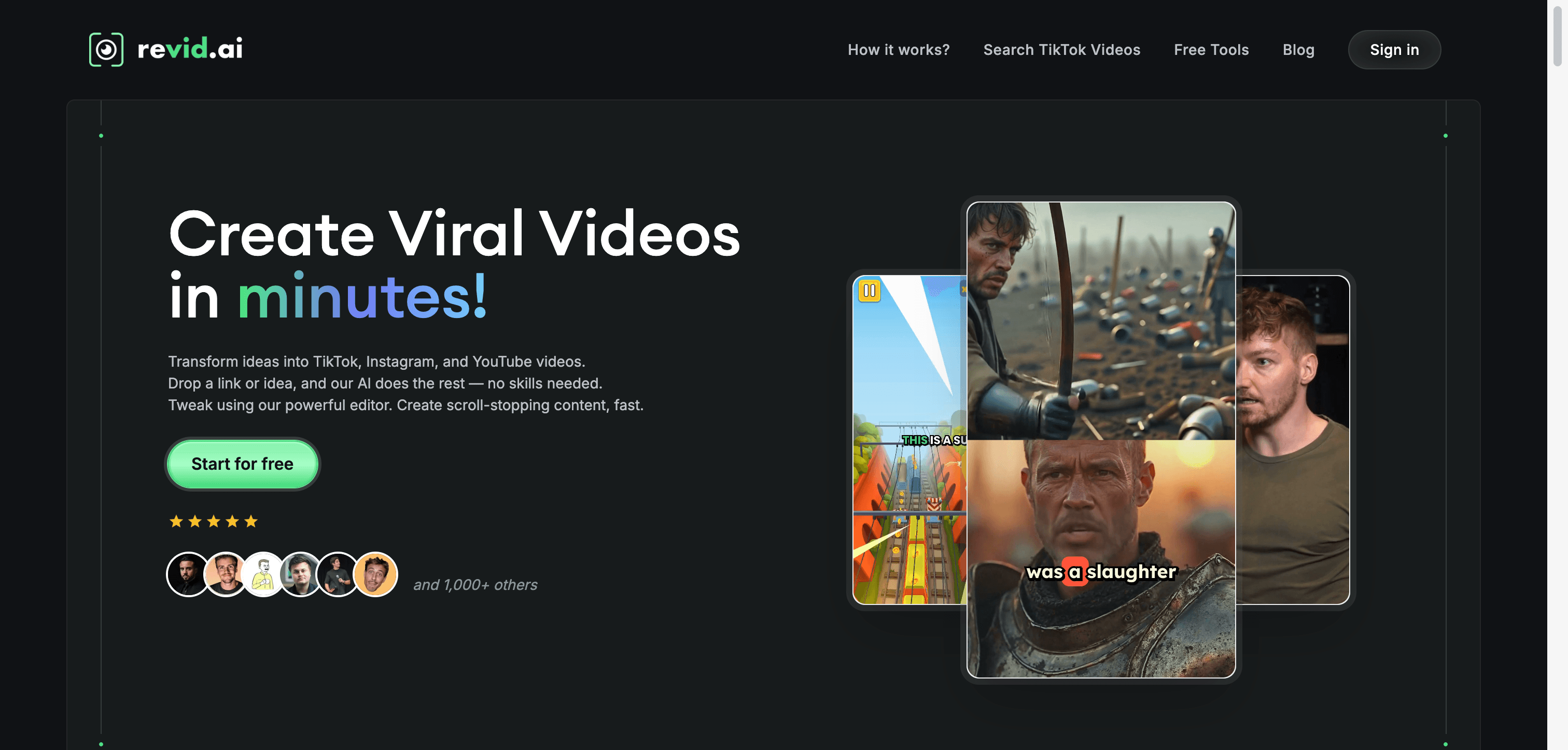 Revid.ai interface screenshot