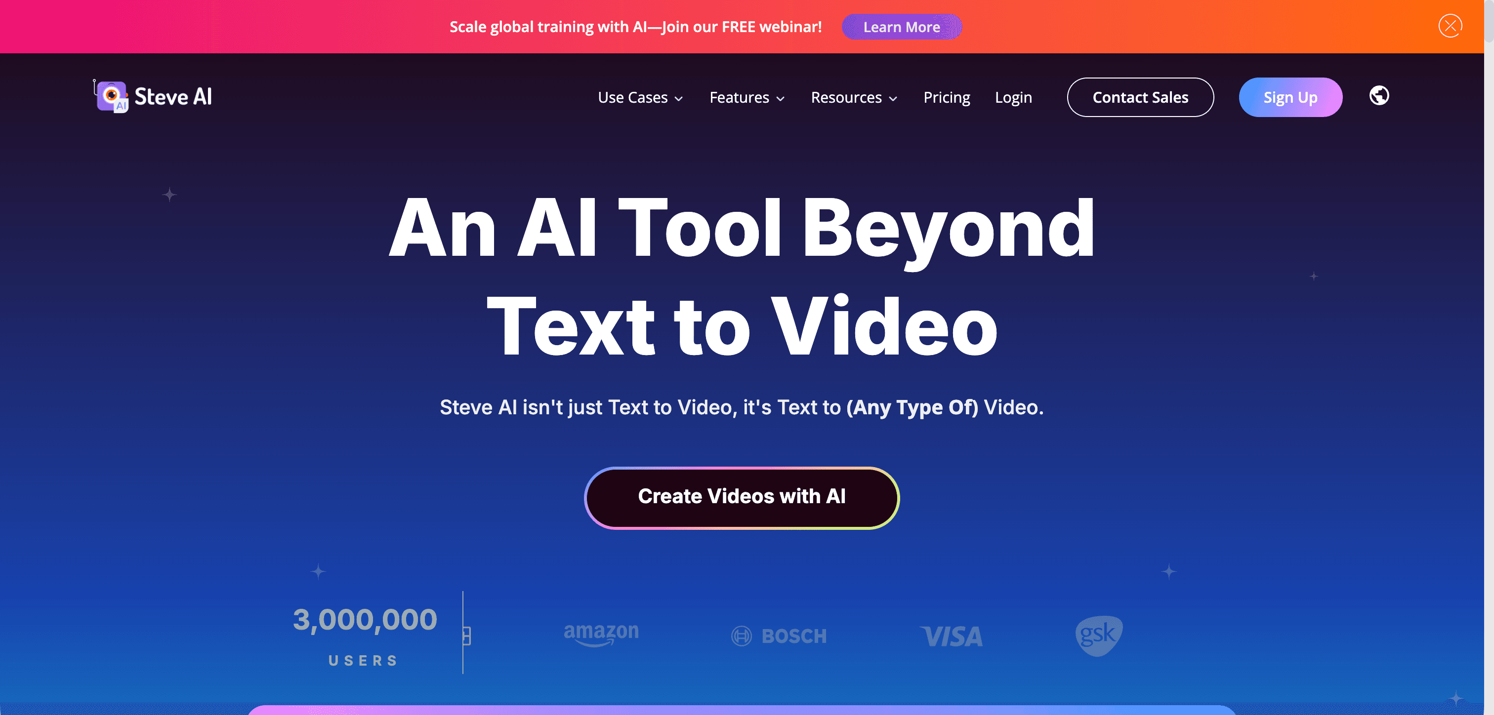 Steve interface screenshot