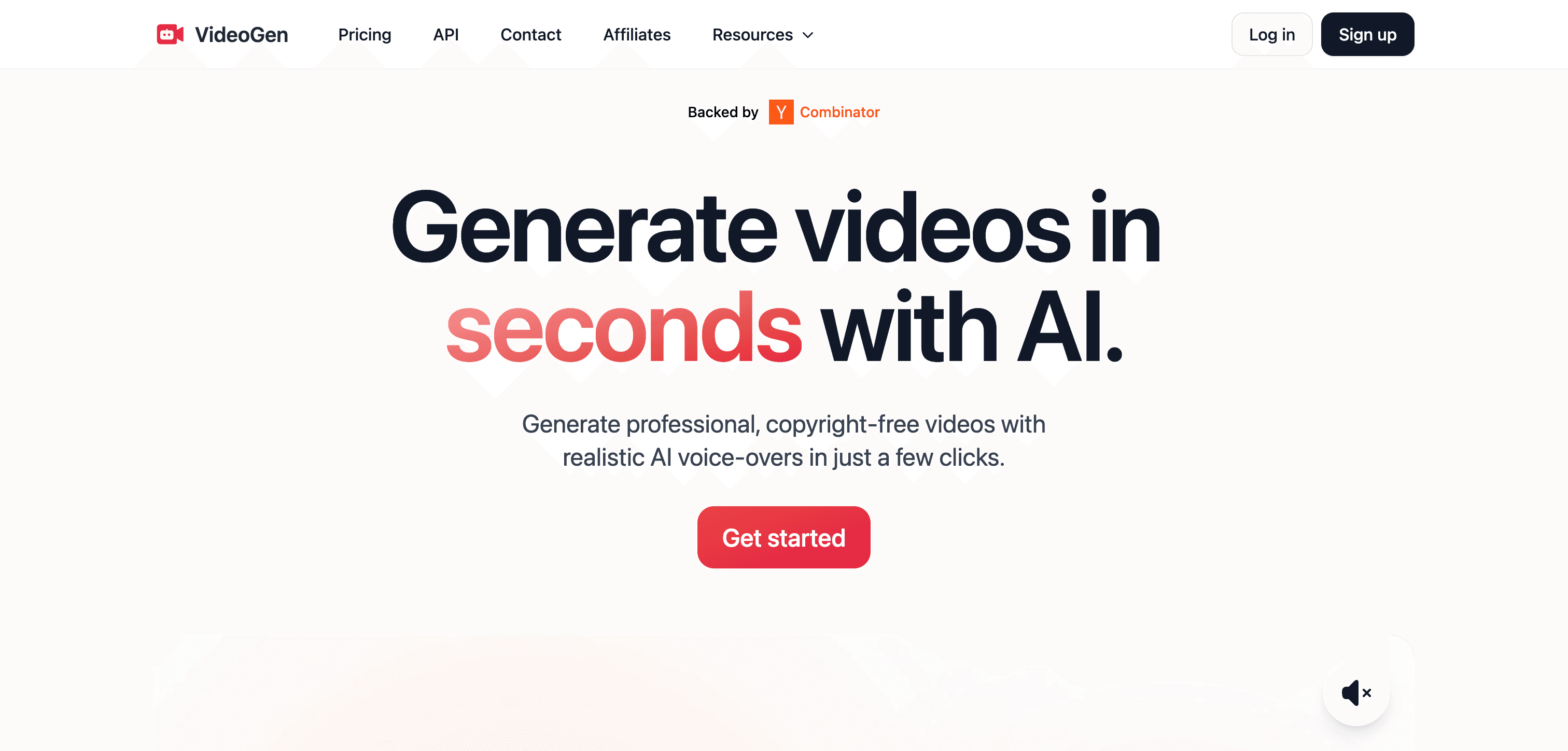 Videogen interface screenshot