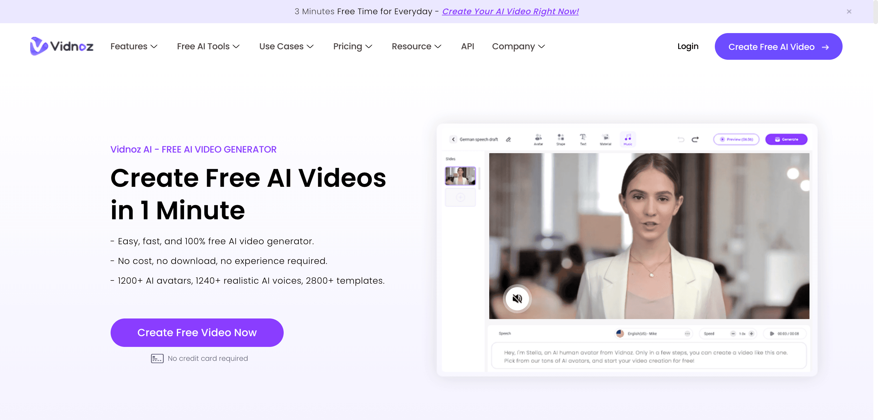 VidNoz interface screenshot