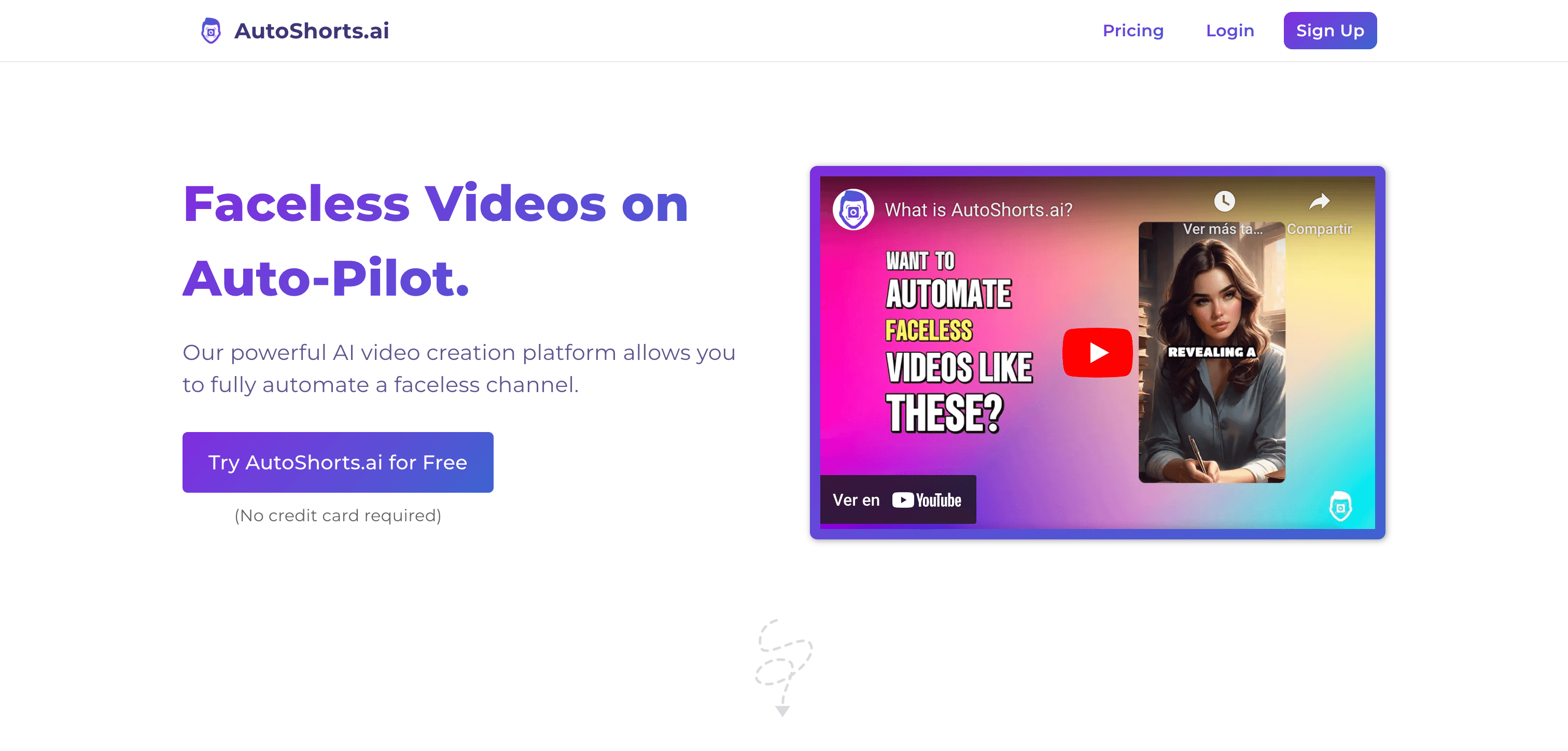 Autoshorts Ai interface screenshot