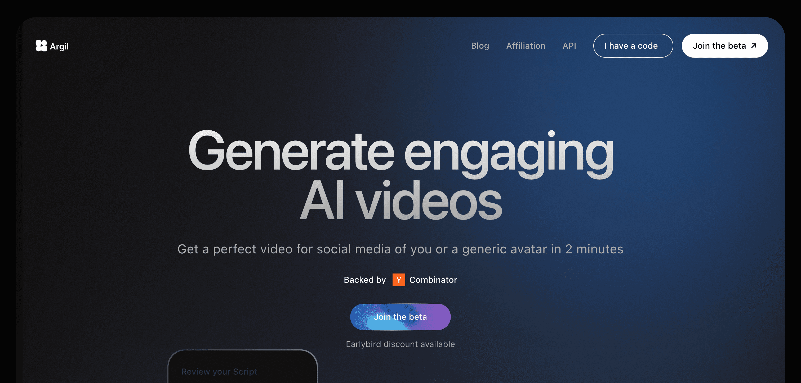 Argil AI interface screenshot