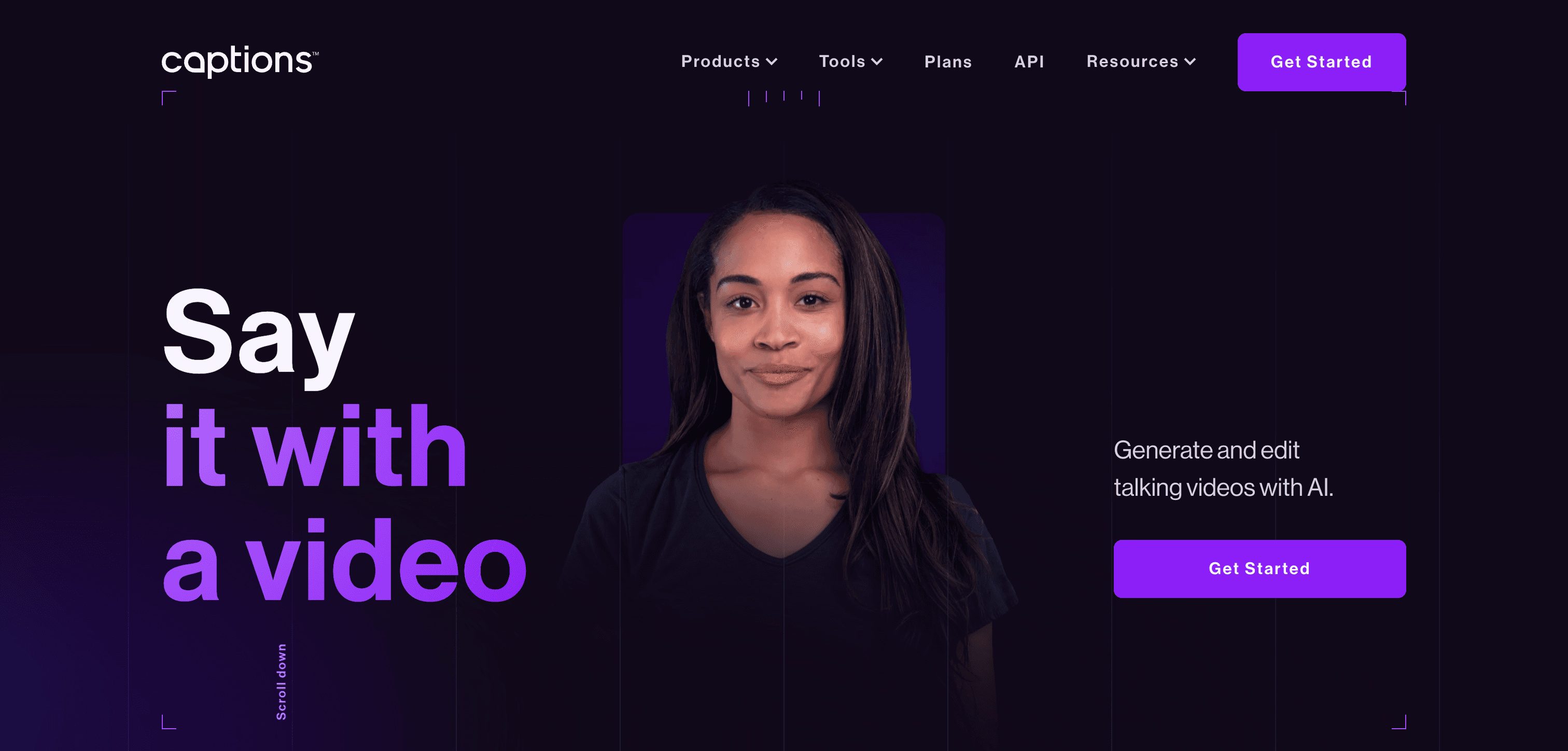 Captions interface screenshot