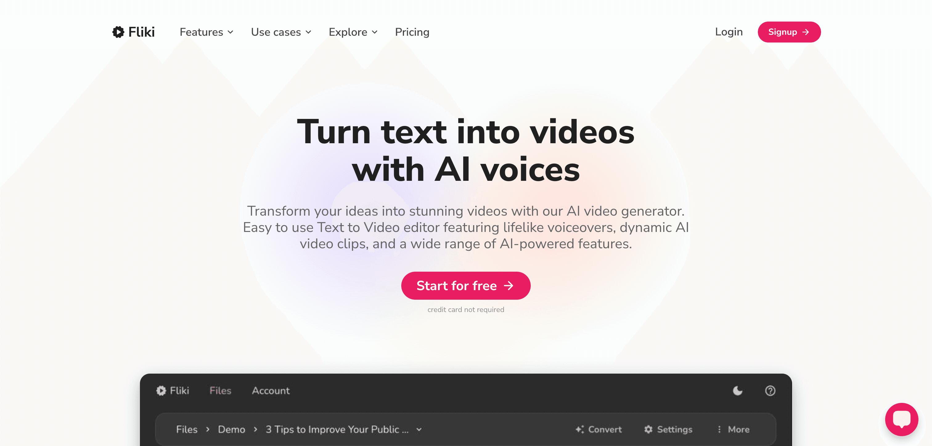 Fliki interface screenshot