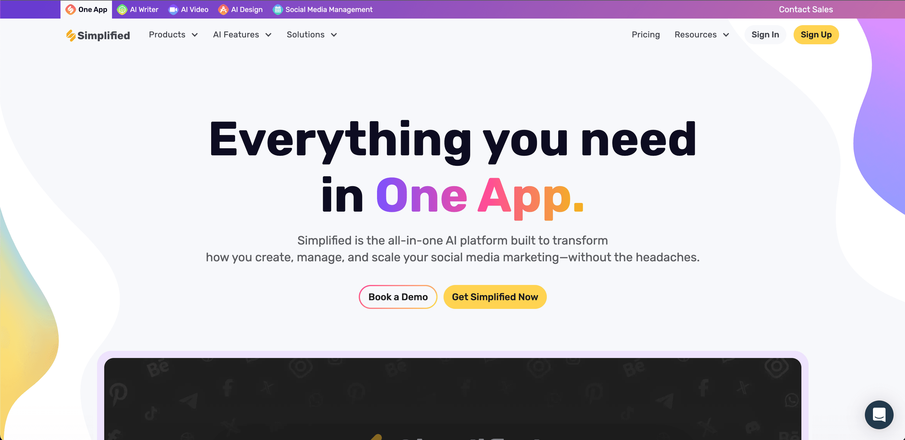 Simplified interface screenshot