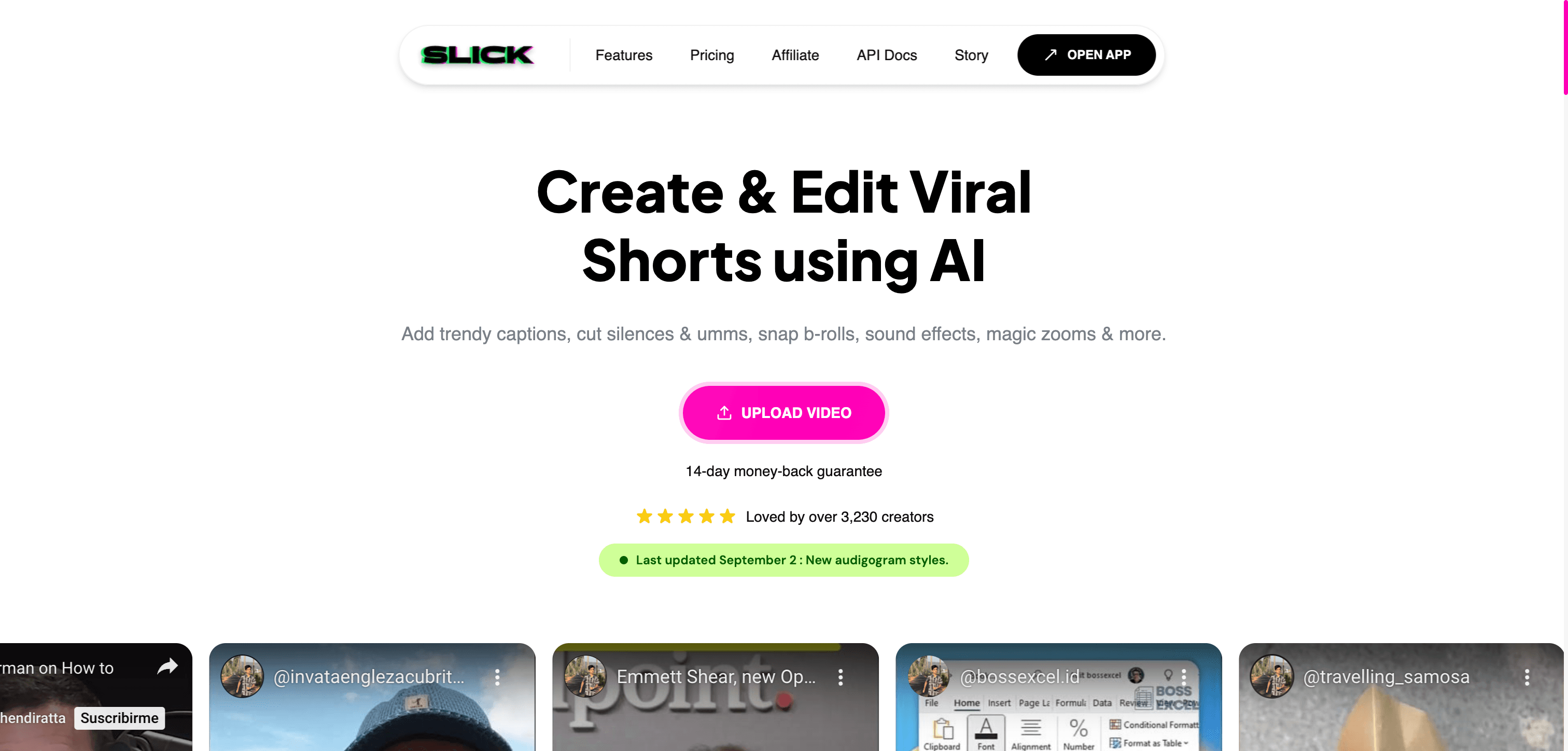 Slick interface screenshot