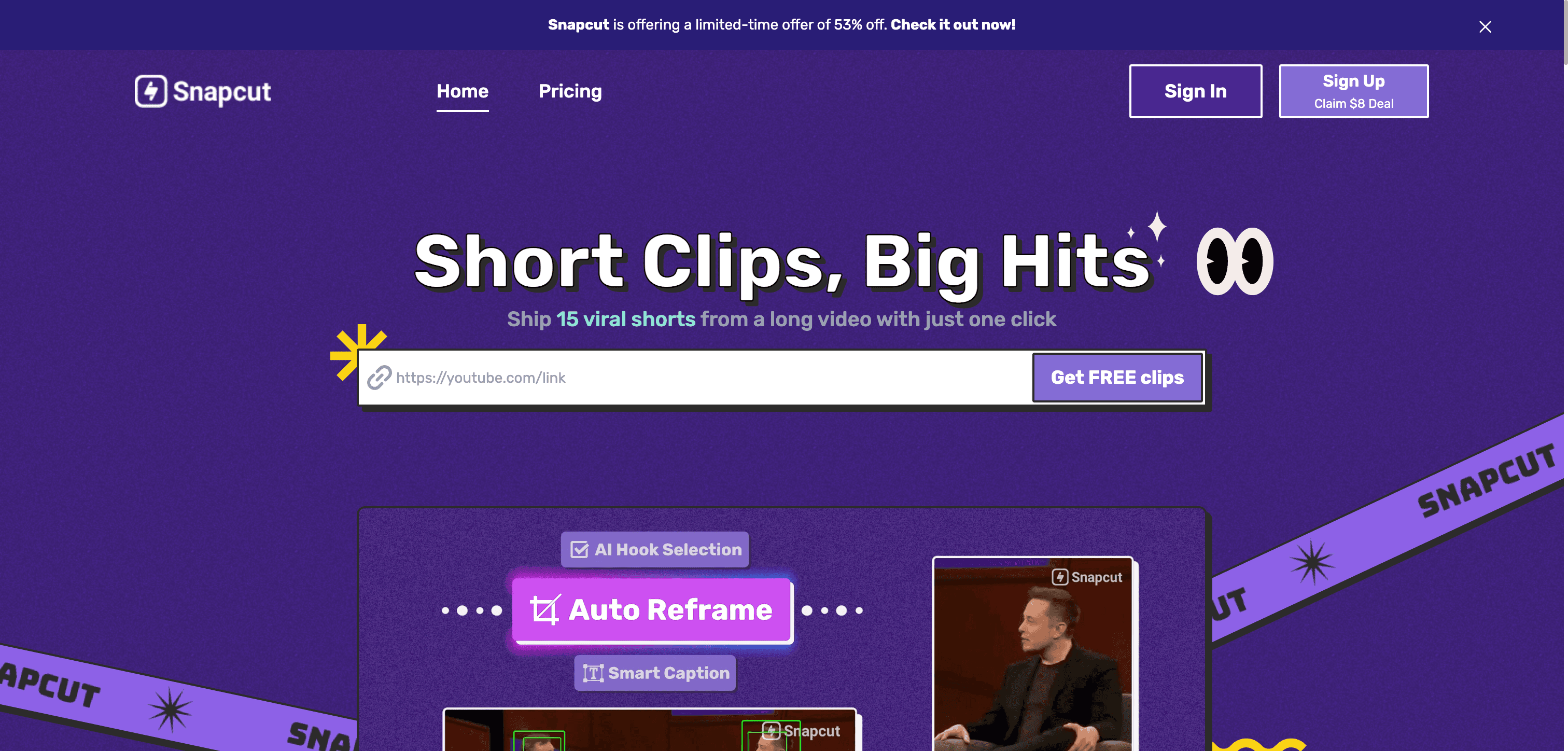 Snapcut interface screenshot